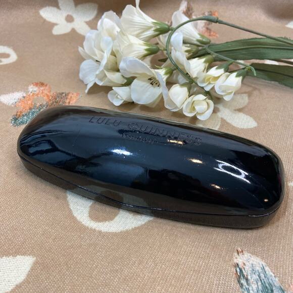 LULU GUINNESS LONDON HardCase Eyeglasses Sunglasses Reading Glasses Shinny Blk - Picture 1 of 7